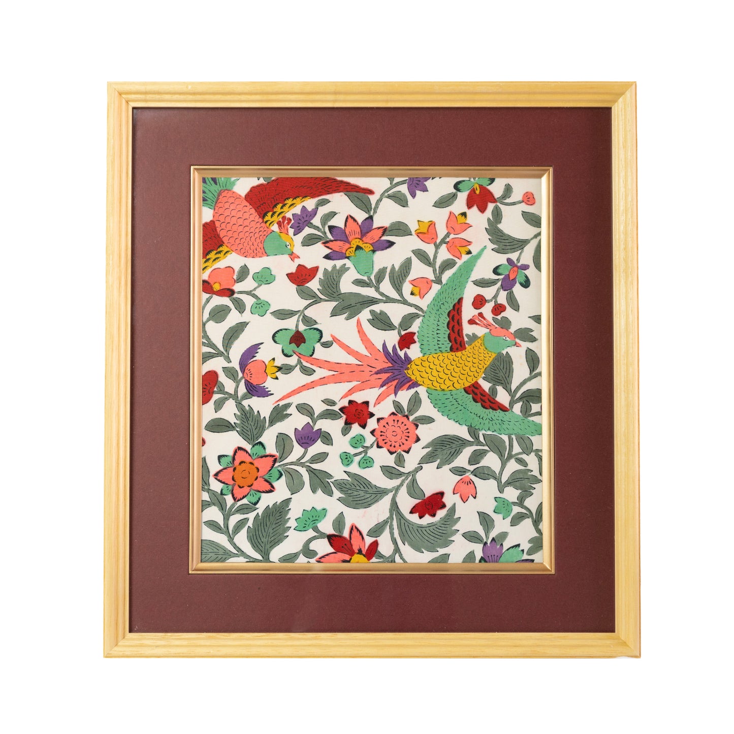 Vintage kimono tapestry with vintage frame / ビンテージ着物 額付き