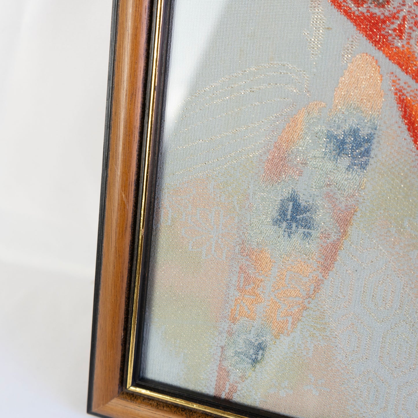 Vintage kimono tapestry with vintage frame / ビンテージ着物 額付き