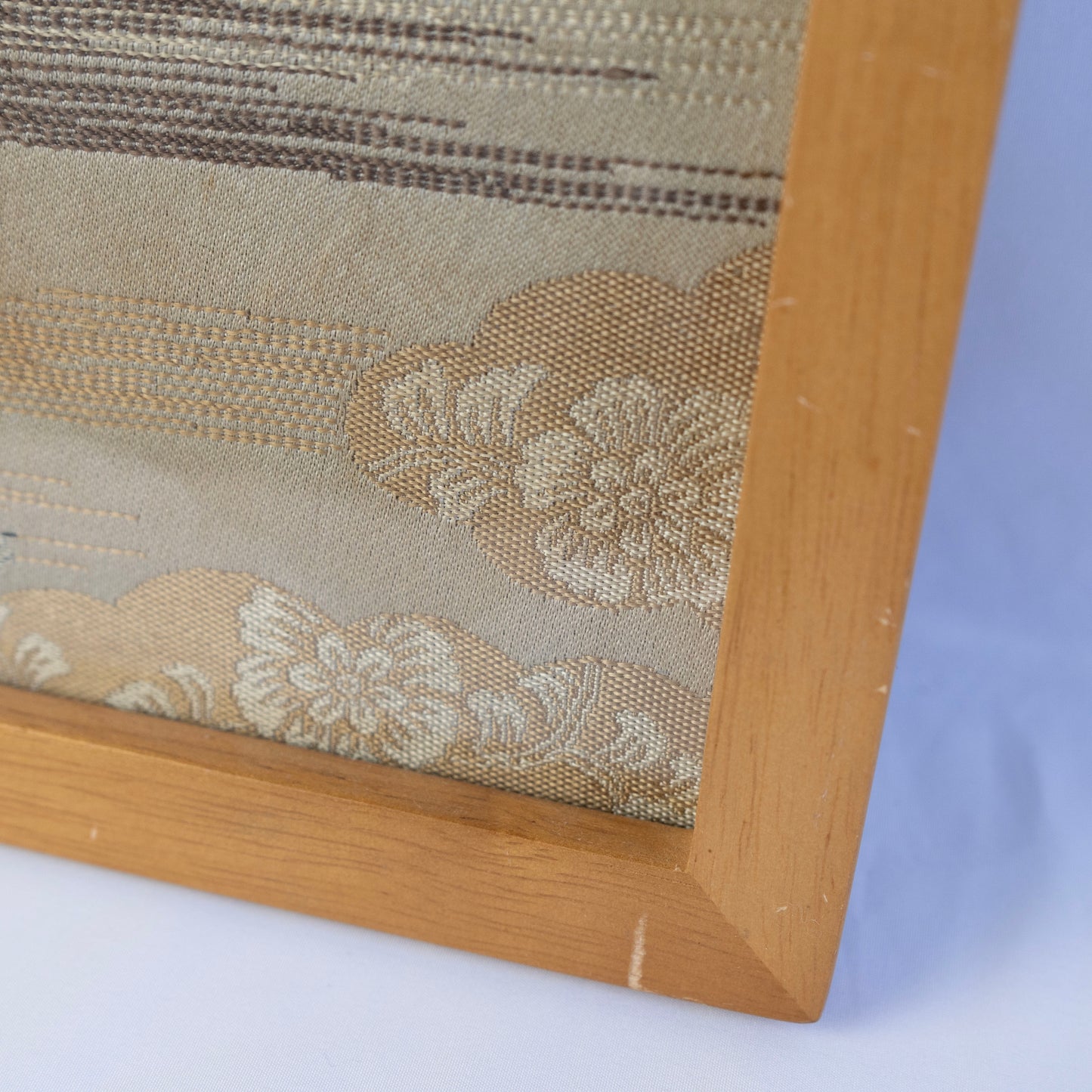 A vintage kimono tapestry with vintage frame / ビンテージ着物 額付き