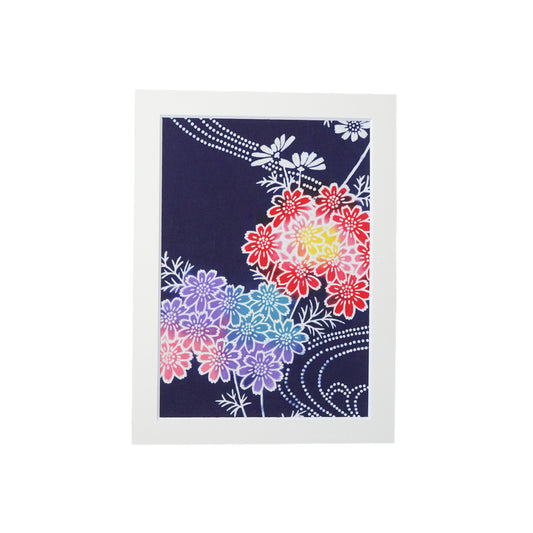 Japanese Kimono Fabric Art in Paper Frame / Sustainable Home Decor