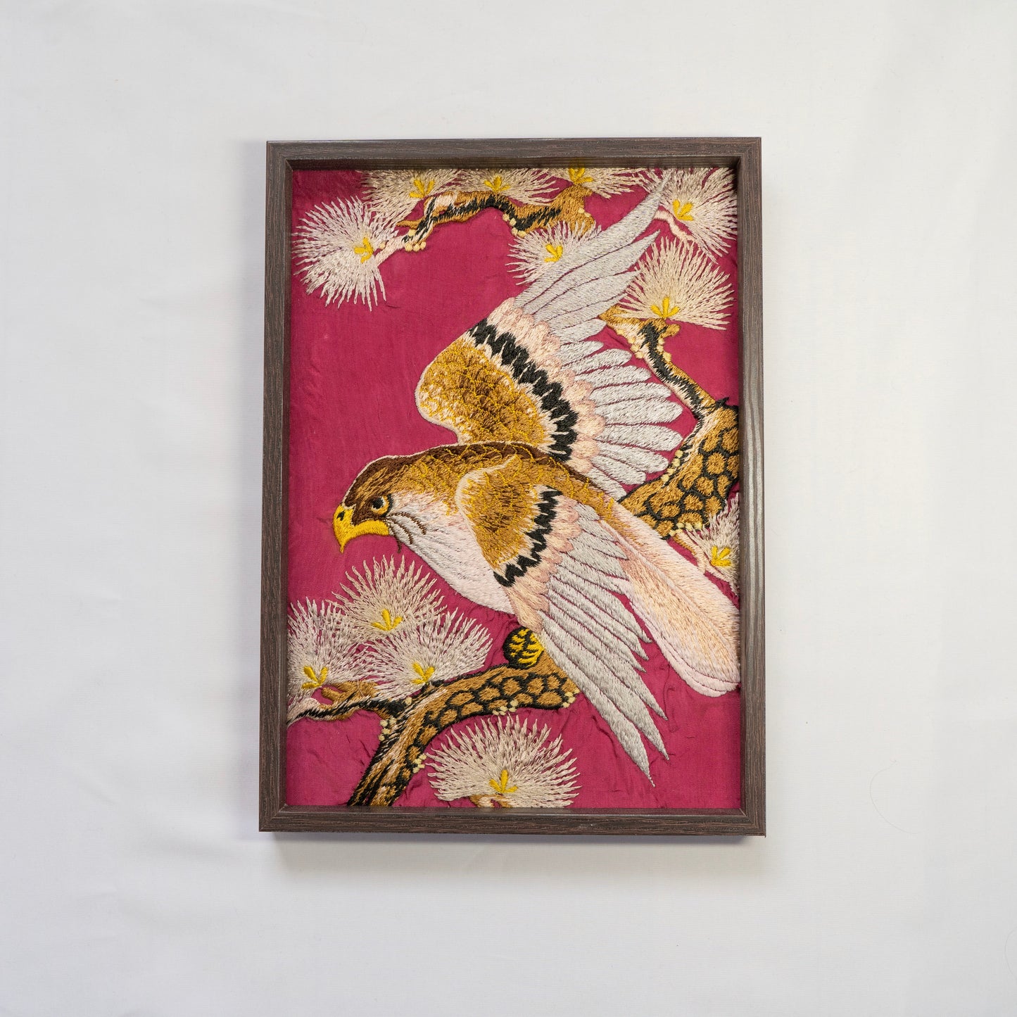 A kimono tapestry (size A4), Hanging Decoration For Home Decoration / 額入り鷹一点限り